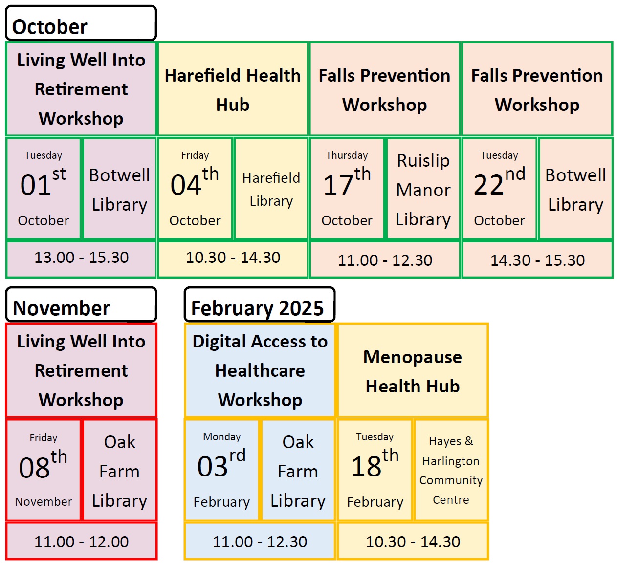 Hillingdon Community Engagement Calendar part 2 - contact naomi.kennard@nhs.net for more information