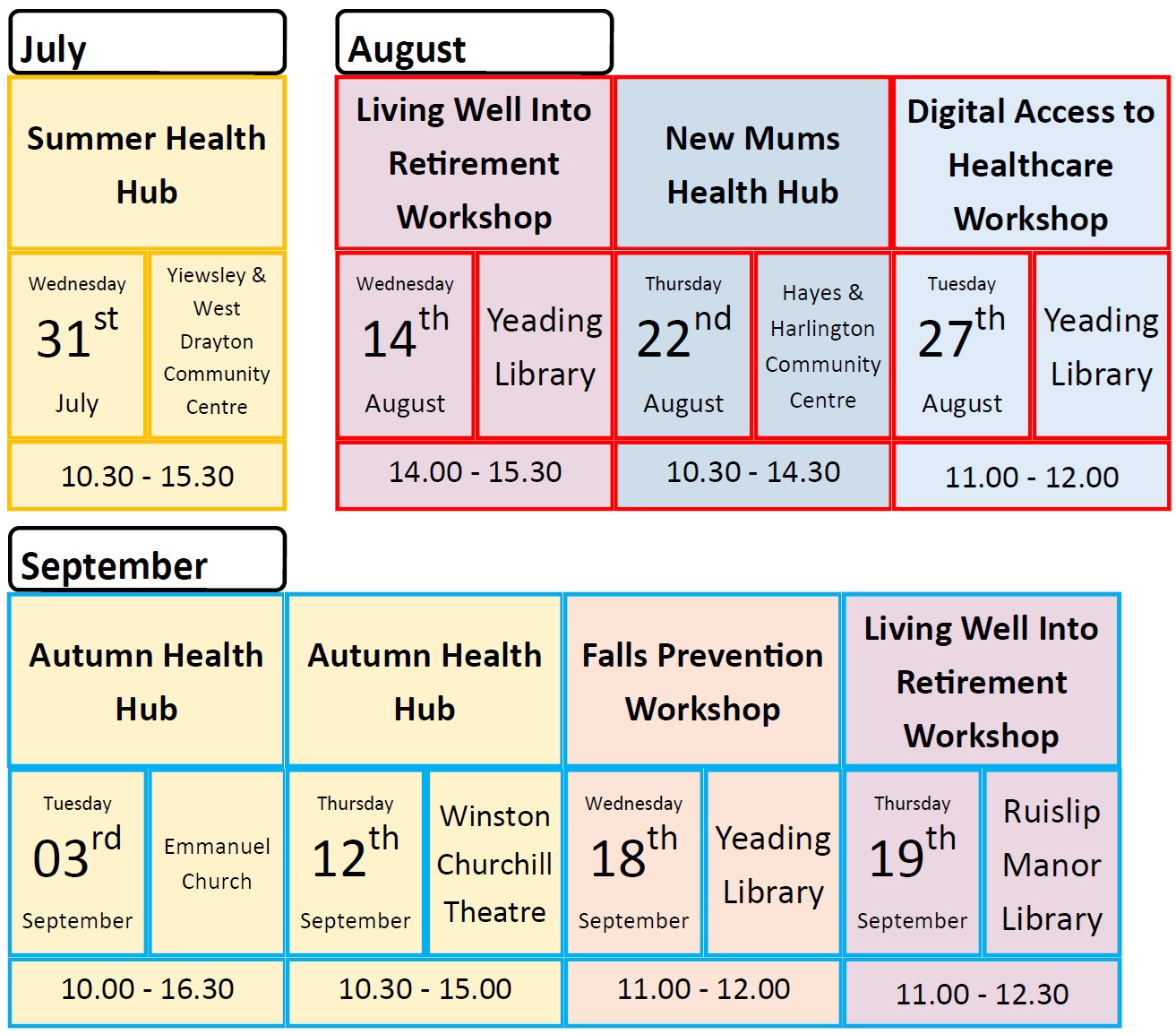 Hillingdon Community Engagement Calendar part 1 - contact naomi.kennard@nhs.net for more information