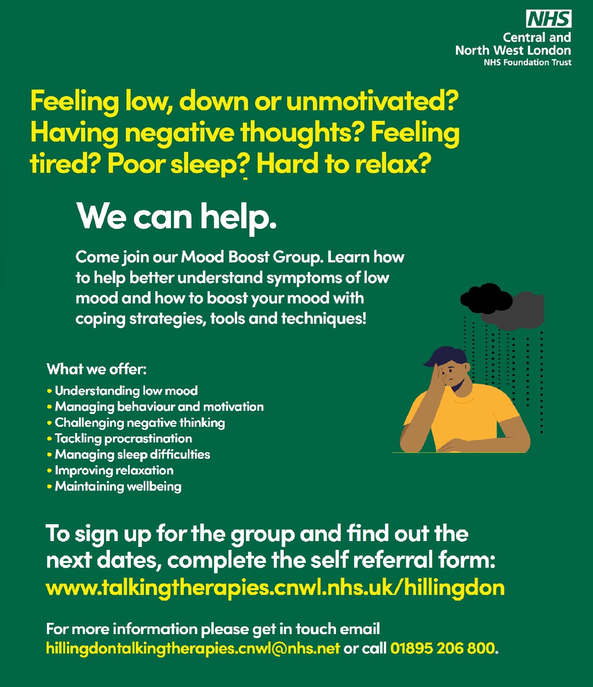 Depressed Link to Hillingdon Talking Therapies